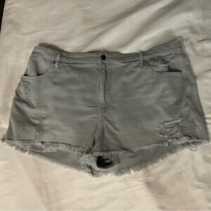 Aerie Distressed Gray Frayed Hem Shorts XXL Boho Costal Cowgirl Festival Hippie
